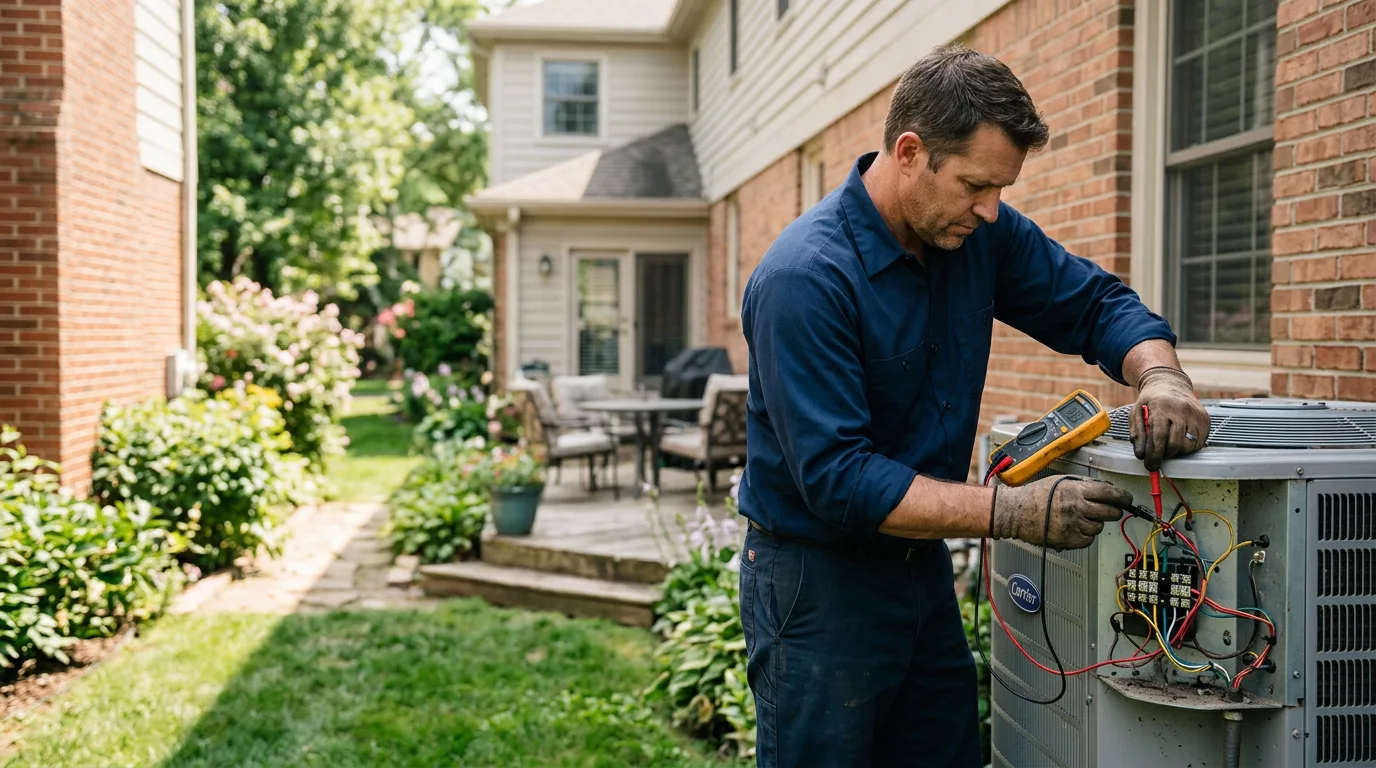 HVAC technician working near Hudson, KS